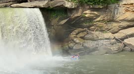 Rafting Under a Waterfall Rainbow at Cumberland Falls, KY, is a Great Way to Beat the Summer Heat