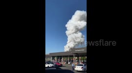 Fire at a pyrotechnic warehouse in Moscow, Russia