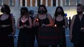Caroline Crouch murder: Mourners light candles in Syntagma Square, Athens