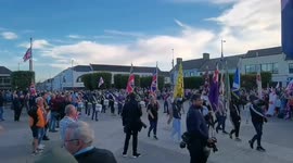 Loyalists in Newtownards, Northern Ireland join protest against 'Irish Sea Border'