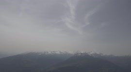 Sahara Dust clouds the skies of the Swiss Alps, reducing visibility