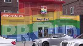 Toronto bank paints a branch entirely in rainbow colours for Pride month