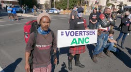 Cape Town councillor addresses gun law protesters outside South Africa's parliament