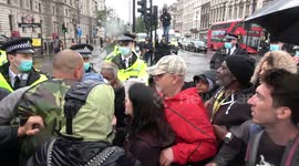 Scuffles at antilockdown protest in Westminster on what would have been 'Freedom Day.'