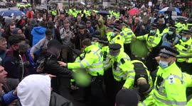 Violence erupts outside Parliament in London as police and anti-lockdown protesters clash: Extended