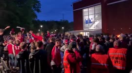 EURO 2020: Danish fans celebrate reaching round of 16