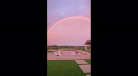 Double rainbow colors Kentucky sky