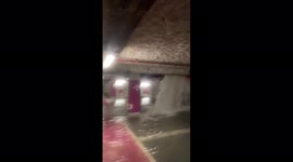 France: Floodwater Gushes Into Parking Area At Shopping Mall In Beauvais