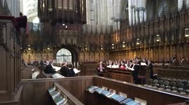 Choir practicing in York Cathedral. York, April 2018