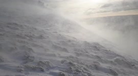 Snow and wind on top of a mountain in Scotland. Feb 2018