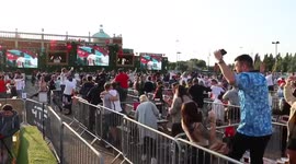 English fans celebrate goal of England against Czech Republic