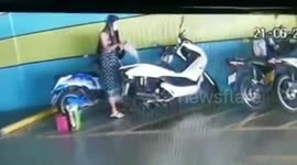 Jilted girlfriend sets her ex’s prized Triumph motorcycle on fire