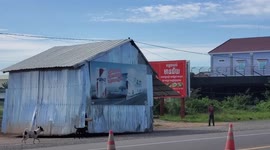Bizarre moment house appears to move along road on its own