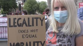 A woman protest against  UK government legality impose law against freedom to protest in London, UK