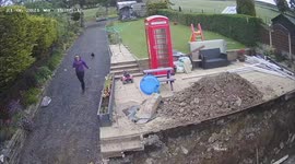 Hilarious moment mum and 5-year-old son are chased by a rampaging cockerel around garden