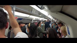 London tubes packed at rush hour as UK records highest daily case rate since early February