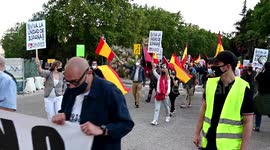 Protest against the pardon of Catalan separatist leaders in Madrid, Spain.