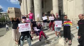 Britney Spears supporters stage protest in central London as star requests end to 'humiliating' conservatorship