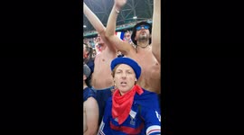 French fans singing La Marseillaise ahead of France Portugal