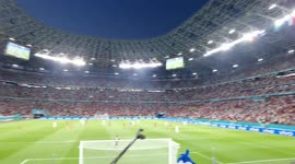 As the word goes that Hungary scored against Germany, crowd starts cheering in Budapest stadium