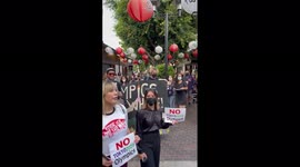 'NOlympics' protest unfolds in Little Tokyo, Los Angeles