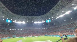 French fans react to their team scoring again to take the lead
