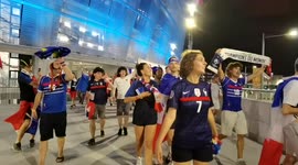 French fans leave Budapest Puskas Arena