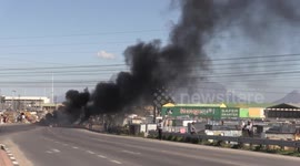 Roads barricaded with burning tyres as water delivery ceased in Cape Town informal Settlement