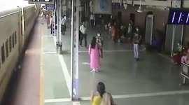 Passenger nearly falls under moving train, gets rescued in western India
