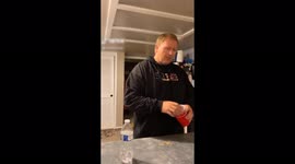 'Guy Performs Strangely Cool Magic Trick with Water & Cups '