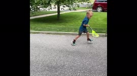 ''Headshot!' Toddler Blocks Lacrosse Goal with his... HEAD'
