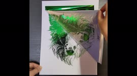 Talented California artist uses foil transfer to make amazing portrait of dog
