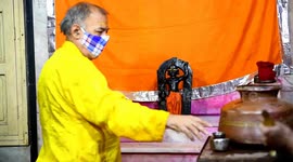 Bathing ceremony of Lord Krishna on Jyeshtha Purnima Festival in Rajasthan, India