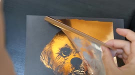 Talented California artist uses foil transfer to make amazing portrait of dog