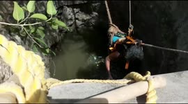 Mentally disabled old lady rescued from a deep well in India