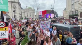 London day of demonstrations: Anti-lockdown protesters mass in central London