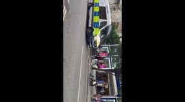 Police vans rushing to scene of protest in central London