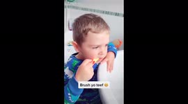 Brush your teeth toddler tik tok funny cute