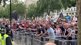 Anti-lockdown protest at Downing St, London United Kingdom 26 June 2021