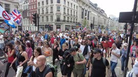 Anti-lockdown protesters march through London's Oxford Circus & Regents Street