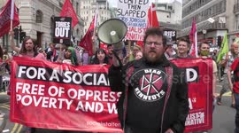 'People's Assembly' protest marches to BBC HQ in London
