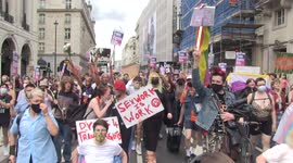 Thousands march for transgender & non-binary rights in London