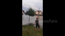 Flood in Minsk, Belarus