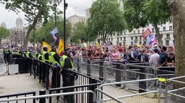 Anti-lockdown protest at Downing Street, London, UK 26 June 2021