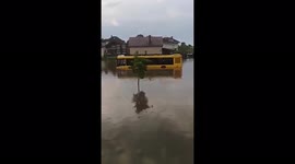 Minsk flooded and vehicles stranded after heavy rain in Belarus