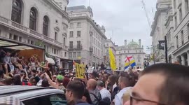 UK: DJ Performs In Back Of Truck At Anti-Lockdown Protest In Central London