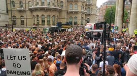 Freedom to Dance rally outside BBC HQ on weekend of London protest