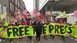 Extinction Rebellion protesters gather outside News UK headquarters, London 27 June 2021,