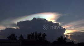 Amazing cloud formations and colors in the sky over Thailand at sunset on June 27th, 2021.