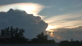 Amazing cloud formation in the sky at sunset in Thailand.